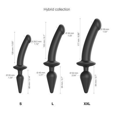 Анальна пробка з дилдо Strap-On-Me SWITCH PLUG-IN SEMI-REALISTIC DILDO BLACK - S