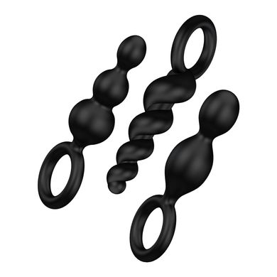 Набор анальных игрушек Satisfyer Plugs black (set of 3) - Booty Call, макс. диаметр 3 см, Черный