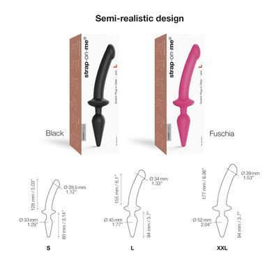Анальна пробка з дилдо Strap-On-Me SWITCH PLUG-IN SEMI-REALISTIC DILDO BLACK - S