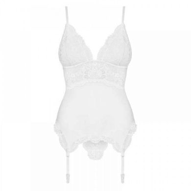 Корсет Obsessive 810-COR-2 corset & thong white S/M