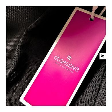 Пеньюар білий з рожевим мереживом Obsessive Girlly, S/M