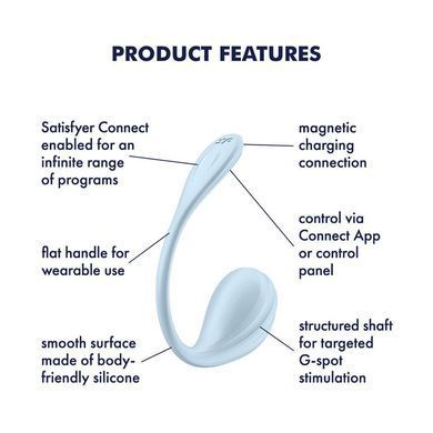 Смарт-віброяйце Satisfyer Smooth Petal Connect App Light Blue