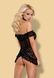 Сорочка Flores chemise Obsessive L / XL чорна