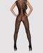Комбінезон Obsessive з малюнком крил Bodystocking N112, чорний S\M