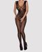 Комбінезон Obsessive з малюнком крил Bodystocking N112, чорний S\M