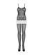 Бодистокинг Obsessive Bodystocking F235 S/M/L, тонкие подвязки, нежный декор, сеточка