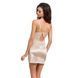(SALE) Сорочка приталена з чашечками LOTUS CHEMISE cream XXL/XXXL - Passion Exclusive, трусики, Бежевий