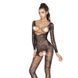 Бодістокінг Passion BS031 black, комбінезон з відкритими грудьми, Черный