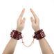 Кожаные наручники Liebe Seele Wine Red Wrist Cuffs, съемная цепочка-крепеж