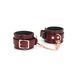 Кожаные наручники Liebe Seele Wine Red Wrist Cuffs, съемная цепочка-крепеж