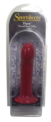 Насадка для страпона Sportsheets Silicone Dildo Flare, диаметр 3,3см, Красный