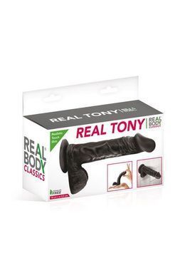 Фалоімітатор Real Body &mdash; Real Tony Black, TPE, діаметр 3,5 см