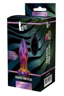 Анальная пробка с вибрацией стеклянная Dream Toys GLAMOUR GLASS PLUG