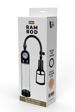 Вакуумна помпа для пеніса з реалістичною насадкою Dream Toys Ramrod та ерекційним кільцем