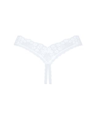 Кружевные танга Obsessive Heavenlly crotchless thong XS/S, с доступом