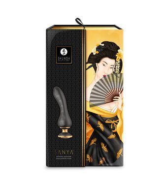 Вибратор для точки G Shunga Sanya Black, гибкий ствол, Черный
