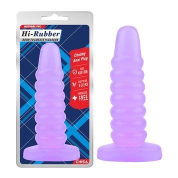 Большая анальная пробка&nbsp;Chisa&nbsp;Hi-Rubber Chubby Anal Plug Purple