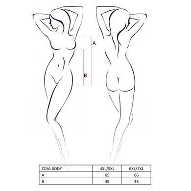 (SALE) Боди монокини с глубоким декольте ZOJA BODY black 6XL/7XL - Passion, Чорний