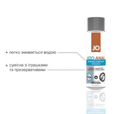 Анальна змазка System JO ANAL H2O &mdash; ORIGINAL (240 мл) на водній основі, рослинний гліцерин