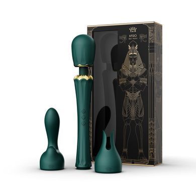 Вибромассажер с насадками Zalo &mdash; Kyro Wand Turquoise Green