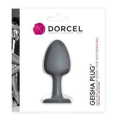 Анальна пробка Dorcel Geisha Plug з кулькою всередині, створює вібрації, макс. діаметр 3,2см, Черный