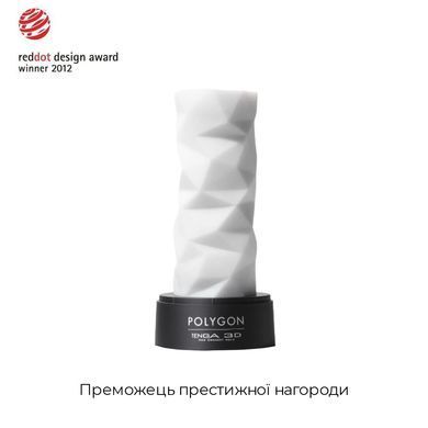 Мастурбатор Tenga 3D Polygon, дуже ніжний, з антибактеріального еластомеру зі сріблом, Білий