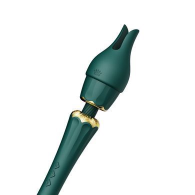 Вибромассажер с насадками Zalo &mdash; Kyro Wand Turquoise Green