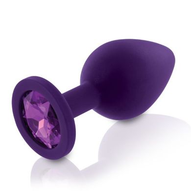 Набір силіконових анальних пробок із кристалом Rianne S: Booty Plug Set Purple, діаметр 2,7см, 3,5см