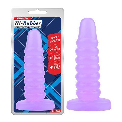 Велика анальна пробка Chisa Hi-Rubber Chubby Anal Plug Purple