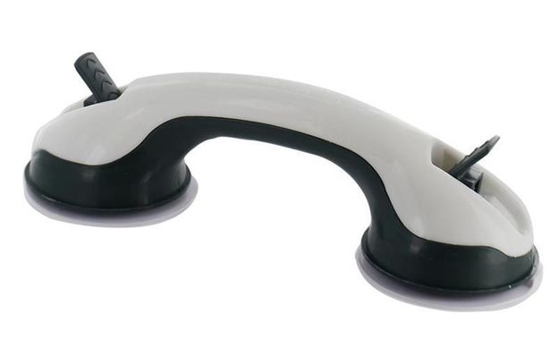 Ручка с двумя присосками Sportsheets Dual Locking Suction Handle Bar для секса в душе, Білий/сірий