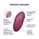 Вибростимулятор-пульсатор Satisfyer Tap & Climax 1 Red, эффект постукивания пальцем, 2 мотора