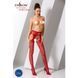 Эротические колготки-бодистокинг Passion S022 red, имитация цветочных чулочков и пояса для чулок, Красный