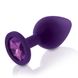 Набір силіконових анальних пробок із кристалом Rianne S: Booty Plug Set Purple, діаметр 2,7см, 3,5см