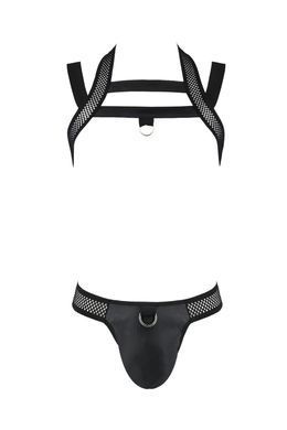 Комплект мужского белья с креплениями Passion Jacob XXL/XXXL, черный, трусы, шлейка