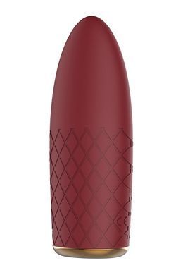 Компактний вібромасажер з рельєфною поверхнею Dream Toys Marly, бордовий, 11 х 4 см