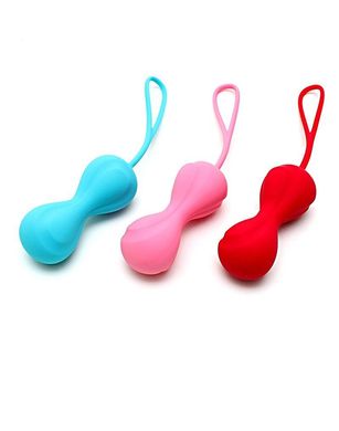 Вагинальные шарики Satisfyer Power Balls (3 пары), диаметр 3,4см, масса 60-76-92г, с шариком внутри, Голубой/розовый/красный