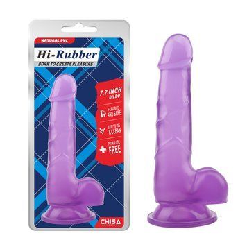Фаллоимитатор&nbsp;на&nbsp;присоске&nbsp;фиолетовый&nbsp;Chisa Hi-Rubber&nbsp;7.7
