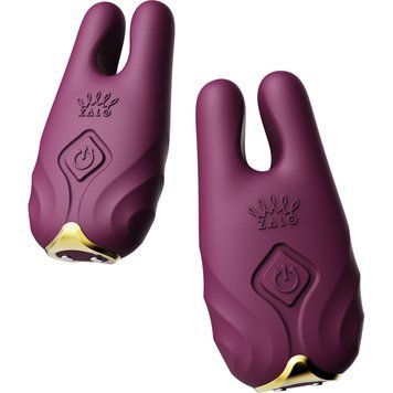 Смарт-вибратор для груди Zalo - Nave Velvet Purple, пульт ДУ, работа через приложение