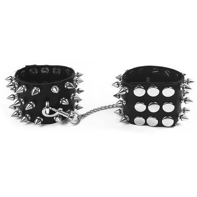 Наручники с шипами Art of Sex - Rose Spiked Leather Handcuffs, натуральная кожа