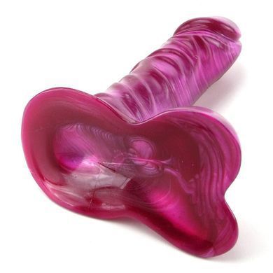 Фалоімітатор Doc Johnson Radiant Gems 7 Inch Ballsy Fuchsia, діаметр 4,3 см, антибактеріальний ПВХ, Вишневый