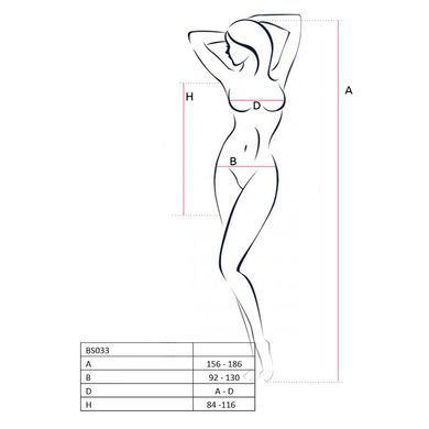 Бодістокінг Passion BS033 black, сукня-сітка на бретелях, прозора, Чорний