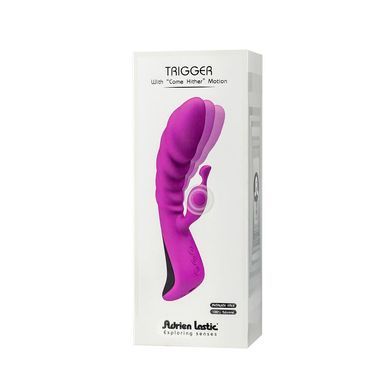 Вібратор Adrien Lastic Trigger з масажними рухами стовбура, Малиновый