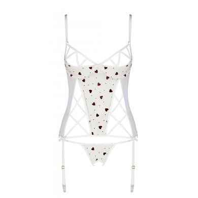 Корсет с подвязками + стринги LOVELIA CORSET white S/M - Passion