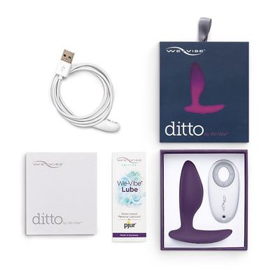 Анальная смарт-вибропробка We-Vibe Ditto Purple с пультом ДУ, Фиолетовый