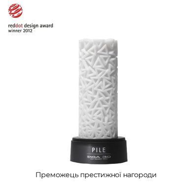 Мастурбатор Tenga 3D Pile, дуже ніжний, з антибактеріального еластомеру зі сріблом, Білий
