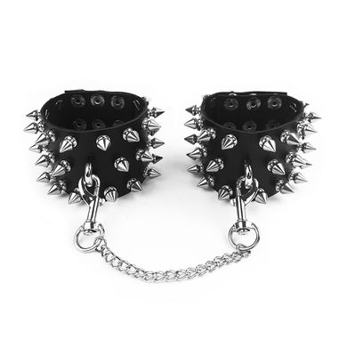 Наручники с шипами Art of Sex - Rose Spiked Leather Handcuffs, натуральная кожа