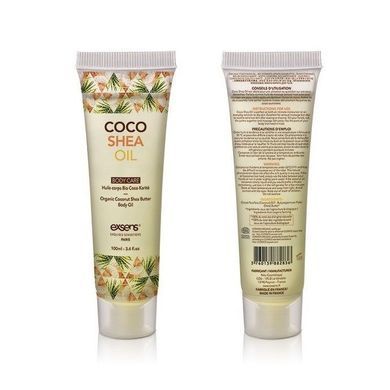 Органічна кокосова олія каріте (Ши) для тіла EXSENS Coco Shea Oil 100 мл, сертифікат ECOCERT