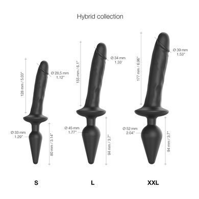 Анальна пробка з дилдо Strap-On-Me SWITCH PLUG-IN REALISTIC DILDO BLACK - L
