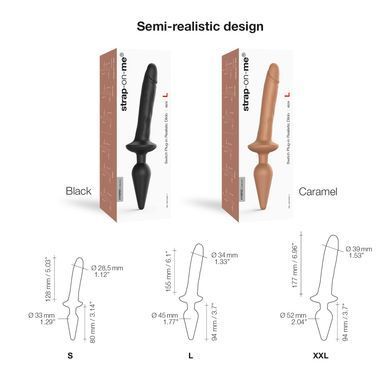 Анальна пробка з дилдо Strap-On-Me SWITCH PLUG-IN REALISTIC DILDO BLACK - L