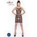 Бодістокінг Passion BS033 black, сукня-сітка на бретелях, прозора, Чорний
